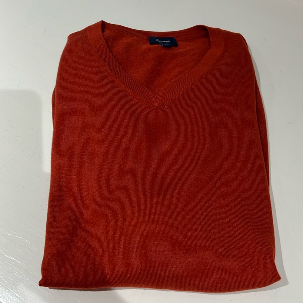Rust red Faconnable sweater silk & cotton